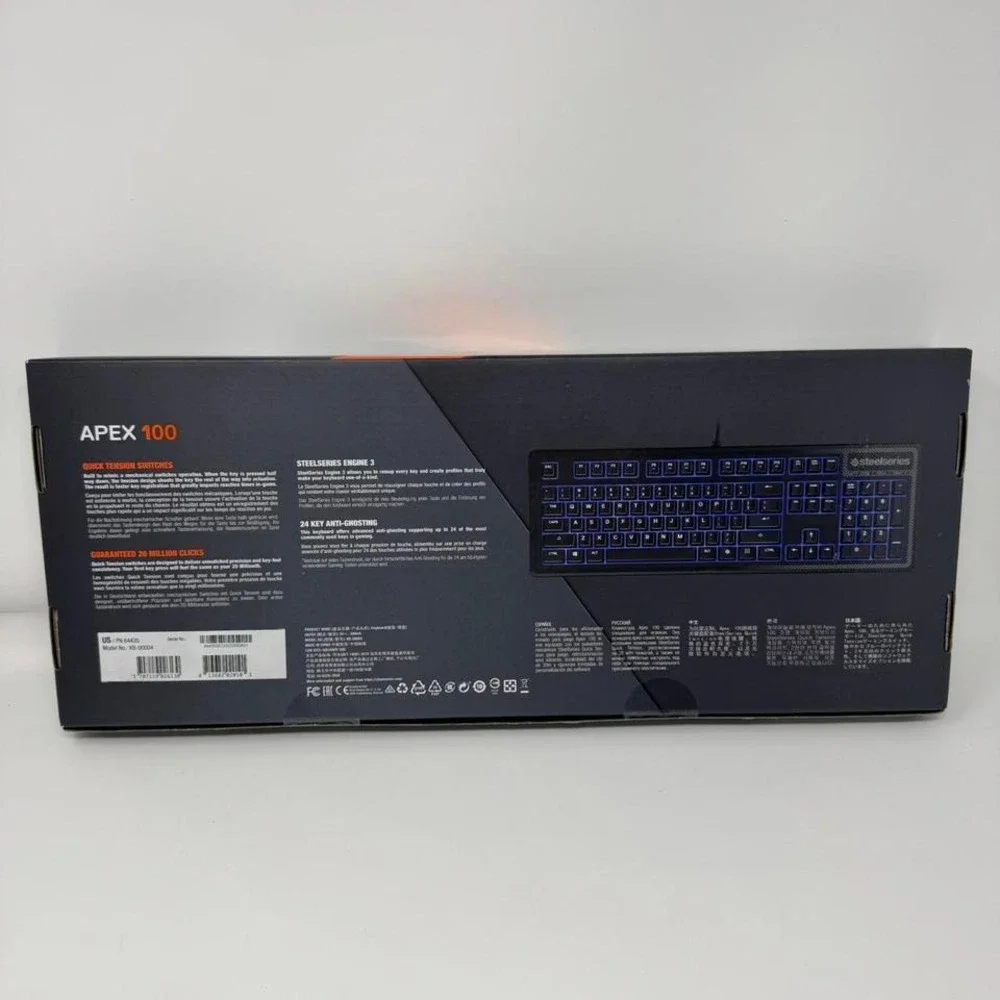 New NIB Steelseries Apex 100 Illuminated Gaming‎ Keyboard